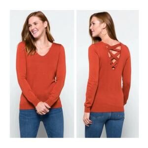 Love Elle Mis crisscross back detail sweater XS Office career cozy Stitch Fix